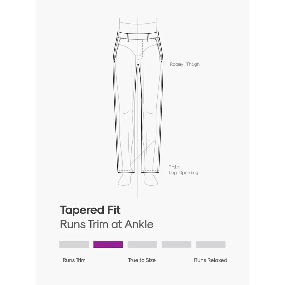Ministry of Supply Pace Tapered Chino 40 Tall Men Gray Stretch Performance Pants